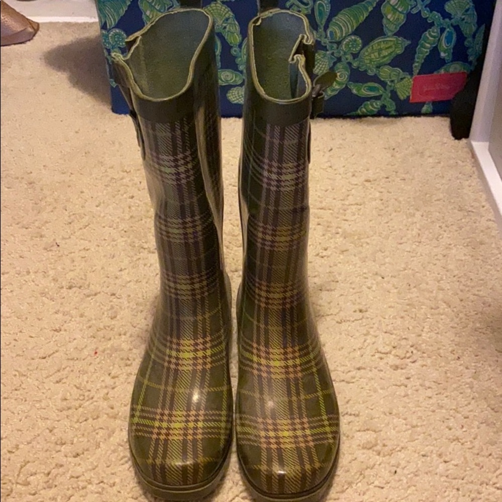Plaid Rain Boots